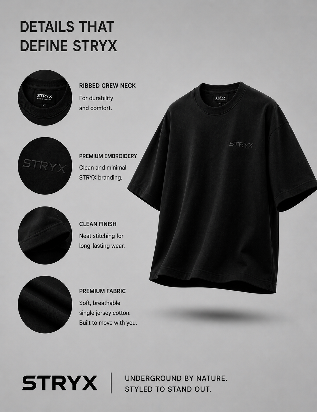 Men's Oversized- Boxy Fit -T-Shirt | Black