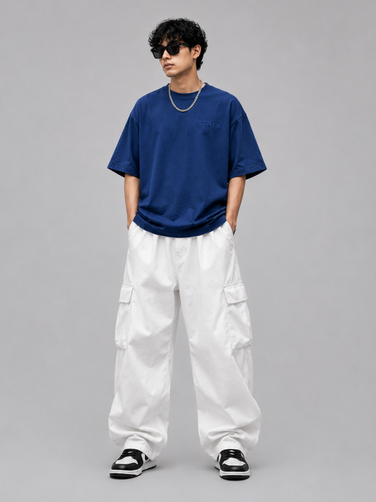 Men's Oversized- Boxy Fit -T-Shirt | Indigo Blue