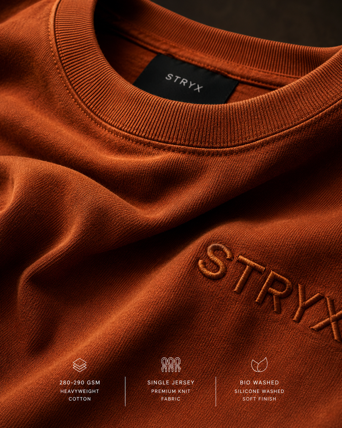 Men's Oversized- Boxy Fit -T-Shirt | Rust Organe