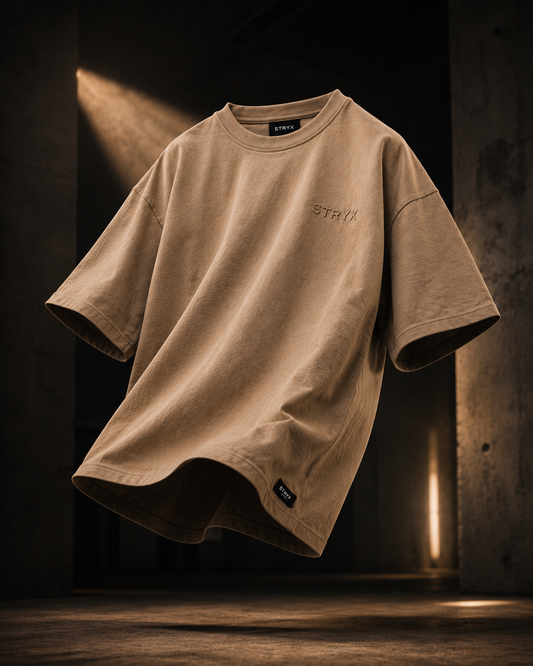 Men's Oversized- Boxy Fit -T-Shirt | Beige
