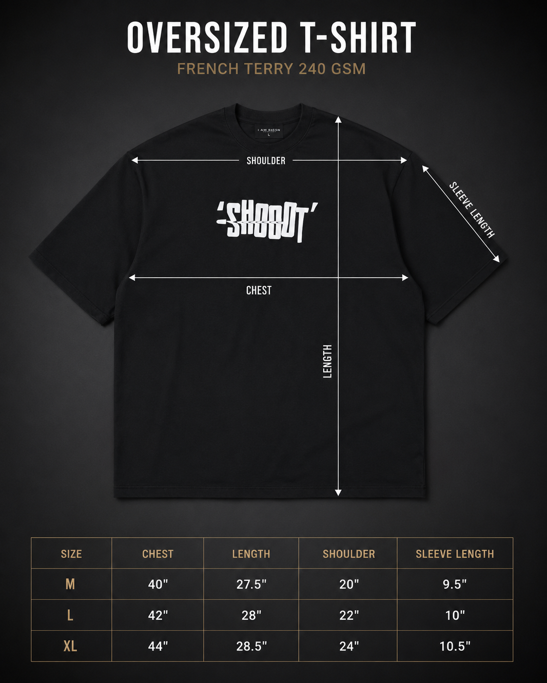Men's Oversized- Boxy Fit -T-Shirt | Black